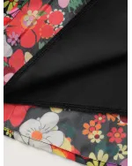 Floral Shirred Pockets Stretchy Waist Midi Dress