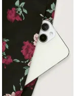 Colorful Rose Pattern Drawstring Neckline Midi Dress