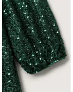 Shimmery Sequin V-Neck Knee Dress