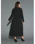 Sequin Patchwork Elastic Waist Midi Dress