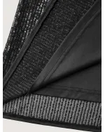 Sequin Mesh Patchwork Petal Sleeve Dress