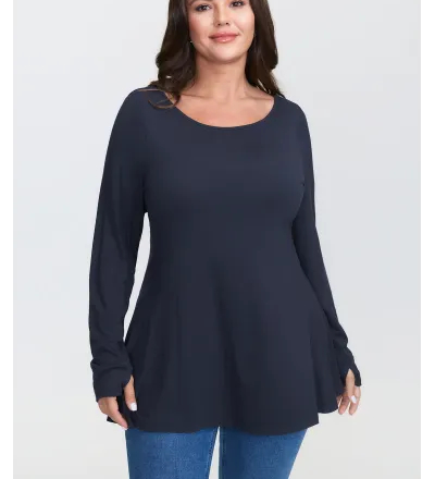 Supersoft Ruffled Hem Knit Top