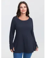 Supersoft Ruffled Hem Knit Top