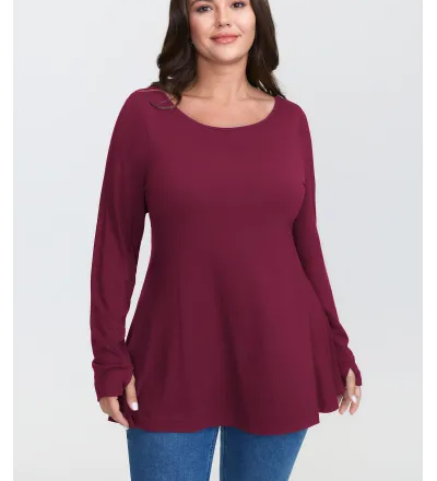 Supersoft Ruffled Hem Knit Top