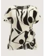 Abstract Print Knotted Blouse