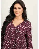 Leopard Print Stretchy Cuff Sleeve Blouse