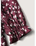 Leopard Print Stretchy Cuff Sleeve Blouse