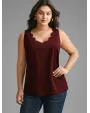 Solid V Neck Laser Cut Tank Top