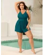 Twist Front Pockets Swim Romper