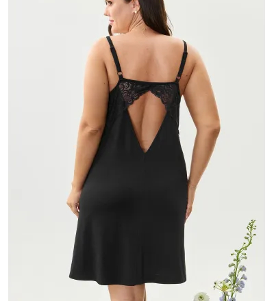 Lace Trim Backless Sleep Dress