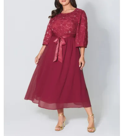 Sequin Floral Tulle Shirred Waist Maxi Dress