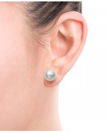 Cultured Freshwater Button Pearl (8-9mm) Stud Earrings