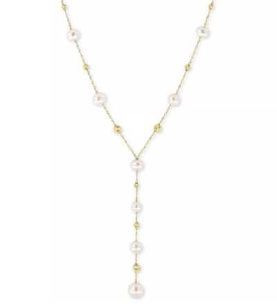 Pearl (5, 6, & 7mm) Lariat Necklace