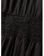 Tie-Dye Sheer Shirred Waist Midi Dress